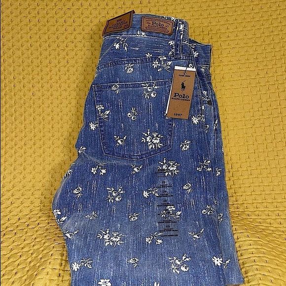 Polo Ralph Lauren Denim - Polo Ralph Lauren Womens Blue Jeans The Callen High Rise Slim Floral Size 29 NWT